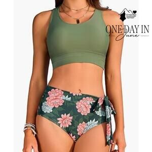 Aimage Crop Top Bikini Swimsuit Size S
